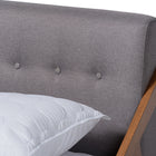Baxton Studio Sante Mid-Century Modern Grey Fabric Upholstered Wood Full Size Platform Bed