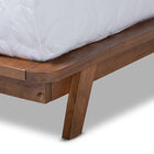 Baxton Studio Sante Mid-Century Modern Grey Fabric Upholstered Wood King Size Platform Bed