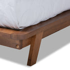 Baxton Studio Sante Mid-Century Modern Light Beige Fabric Upholstered Wood King Size Platform Bed