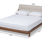 Baxton Studio Sante Mid-Century Modern Light Beige Fabric Upholstered Wood Full Size Platform Bed