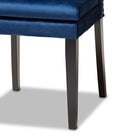 Baxton Studio Dylin Modern and Contemporary Navy Blue Velvet Fabric Upholstered and Dark Brown Finished Wood 7-Piece Dining Set