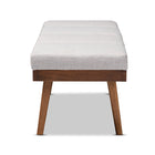 Baxton Studio Larisa Mid-Century Modern Grayish Beige Fabric Upholstered Wood Bench