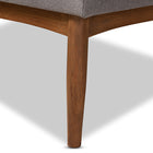 Baxton Studio Arvid Mid-Century Modern Gray Fabric Upholstered 2-Piece Wood Dining Nook Banquette Set