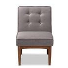 Baxton Studio Arvid Mid-Century Modern Gray Fabric Upholstered Wood Dining Chair