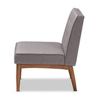 Baxton Studio Arvid Mid-Century Modern Gray Fabric Upholstered Wood Dining Chair
