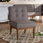 Baxton Studio Arvid Mid-Century Modern Gray Fabric Upholstered Wood Dining Chair