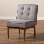 Baxton Studio Arvid Mid-Century Modern Gray Fabric Upholstered Wood Dining Chair