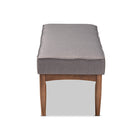 Baxton Studio Arvid Mid-Century Modern Gray Fabric Upholstered Wood Dining Bench