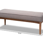 Baxton Studio Arvid Mid-Century Modern Gray Fabric Upholstered Wood Dining Bench