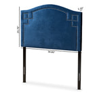 Baxton Studio Aubrey Modern and Contemporary Royal Blue Velvet Fabric Upholstered Twin Size Headboard