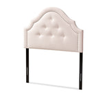 Baxton Studio Cora Modern and Contemporary Light Pink Velvet Fabric Upholstered Twin Size Headboard