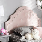Baxton Studio Cora Modern and Contemporary Light Pink Velvet Fabric Upholstered Twin Size Headboard