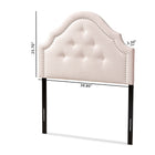 Baxton Studio Cora Modern and Contemporary Light Pink Velvet Fabric Upholstered Twin Size Headboard