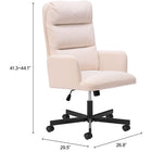 Zuo Sable Office Chair Ivory
