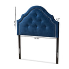 Baxton Studio Cora Modern and Contemporary Royal Blue Velvet Fabric Upholstered Twin Size Headboard