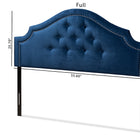 Baxton Studio Cora Modern and Contemporary Royal Blue Velvet Fabric Upholstered Queen Size Headboard