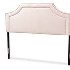 Baxton Studio Avignon Modern and Contemporary Light Pink Velvet Fabric Upholstered Queen Size Headboard
