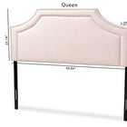 Baxton Studio Avignon Modern and Contemporary Light Pink Velvet Fabric Upholstered Queen Size Headboard
