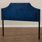 Baxton Studio Avignon Modern and Contemporary Navy Blue Velvet Fabric Upholstered King Size Headboard