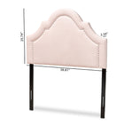 Baxton Studio Rita Modern and Contemporary Light Pink Velvet Fabric Upholstered Twin Size Headboard