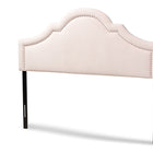 Baxton Studio Rita Modern and Contemporary Light Pink Velvet Fabric Upholstered Full Size Headboard