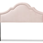 Baxton Studio Rita Modern and Contemporary Light Pink Velvet Fabric Upholstered Full Size Headboard