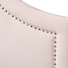 Baxton Studio Rita Modern and Contemporary Light Pink Velvet Fabric Upholstered Queen Size Headboard