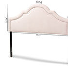 Baxton Studio Rita Modern and Contemporary Light Pink Velvet Fabric Upholstered Full Size Headboard