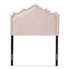 Baxton Studio Nadeen Modern and Contemporary Light Pink Velvet Fabric Upholstered Twin Size Headboard