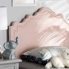 Baxton Studio Nadeen Modern and Contemporary Light Pink Velvet Fabric Upholstered Twin Size Headboard