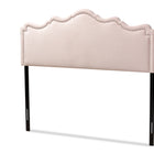 Baxton Studio Nadeen Modern and Contemporary Light Pink Velvet Fabric Upholstered Queen Size Headboard