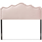 Baxton Studio Nadeen Modern and Contemporary Light Pink Velvet Fabric Upholstered Queen Size Headboard