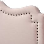 Baxton Studio Nadeen Modern and Contemporary Light Pink Velvet Fabric Upholstered Queen Size Headboard