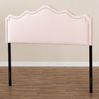 Baxton Studio Nadeen Modern and Contemporary Light Pink Velvet Fabric Upholstered Queen Size Headboard