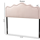 Baxton Studio Nadeen Modern and Contemporary Light Pink Velvet Fabric Upholstered Queen Size Headboard