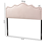 Baxton Studio Nadeen Modern and Contemporary Light Pink Velvet Fabric Upholstered Queen Size Headboard