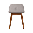 Baxton Studio Flora II Mid-Century Modern Light Grey Fabric Upholstered Medium Oak Finished Wood Dining Bench