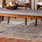 Baxton Studio Flora II Mid-Century Modern Light Grey Fabric Upholstered Medium Oak Finished Wood Dining Bench