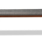 Baxton Studio Flora II Mid-Century Modern Dark Grey Fabric Upholstered Medium Oak Finished Wood Dining Bench