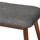 Baxton Studio Flora II Mid-Century Modern Dark Grey Fabric Upholstered Medium Oak Finished Wood Dining Bench