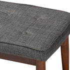 Baxton Studio Itami Mid-Century Modern Dark Grey Fabric Upholstered Medium Oak Finished Wood Dining Bench