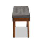Baxton Studio Alona Mid-Century Modern Medium Grey Fabric Upholstered Wood Dining Bench