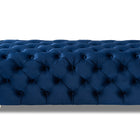 Baxton Studio Avara Glam and Luxe Royal Blue Velvet Fabric Upholstered Gold Finished Button Tufted Bench Ottoman
