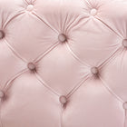 Baxton Studio Avara Glam and Luxe Light Pink Velvet Fabric Upholstered Gold Finished Button Tufted Bench Ottoman