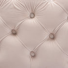 Baxton Studio Avara Glam and Luxe Light Beige Velvet Fabric Upholstered Gold Finished Button Tufted Bench Ottoman