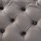 Baxton Studio Avara Glam and Luxe Gray Velvet Fabric Upholstered Gold Finished Button Tufted Bench Ottoman