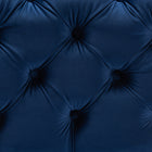 Baxton Studio Avara Glam and Luxe Royal Blue Velvet Fabric Upholstered Gold Finished Button Tufted Ottoman