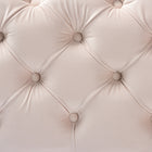 Baxton Studio Avara Glam and Luxe Light Beige Velvet Fabric Upholstered Gold Finished Button Tufted Ottoman