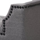 Baxton Studio Perret Modern and Contemporary Gray Linen Fabric Upholstered Oak Brown Finished Wood Bench