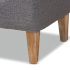 Baxton Studio Perret Modern and Contemporary Gray Linen Fabric Upholstered Oak Brown Finished Wood Bench